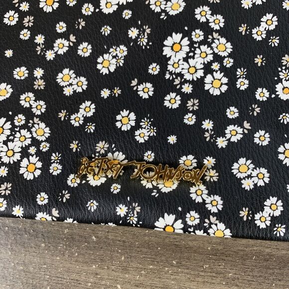 Betsey Johnson Be a Nice Human Floral Print Wristlet Pouch, Black Multi, - Picture 4 of 10